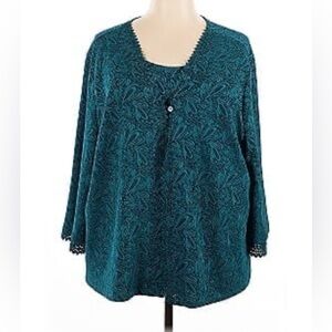 Serengeti Women’s Tunic Top. Teal. 3X.